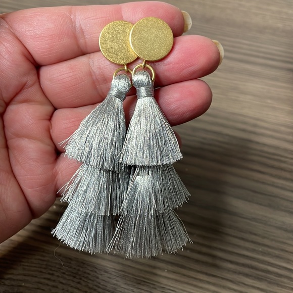 J. Crew Jewelry - J. Crew Silver Tassel Tiered Earrings